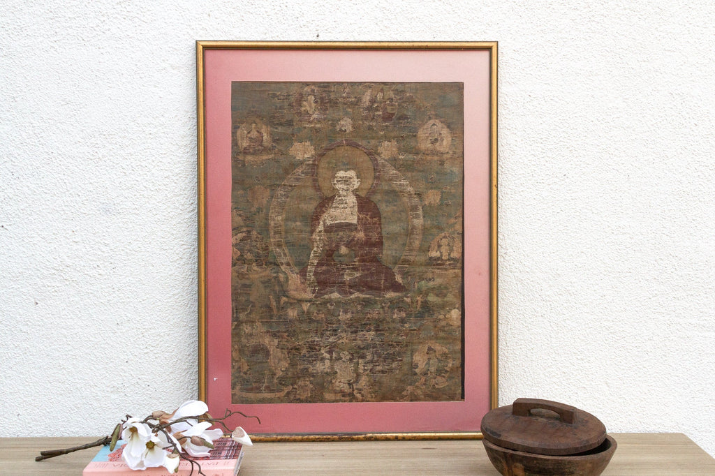 Antique Tibetan ThangKa of Serene Buddha