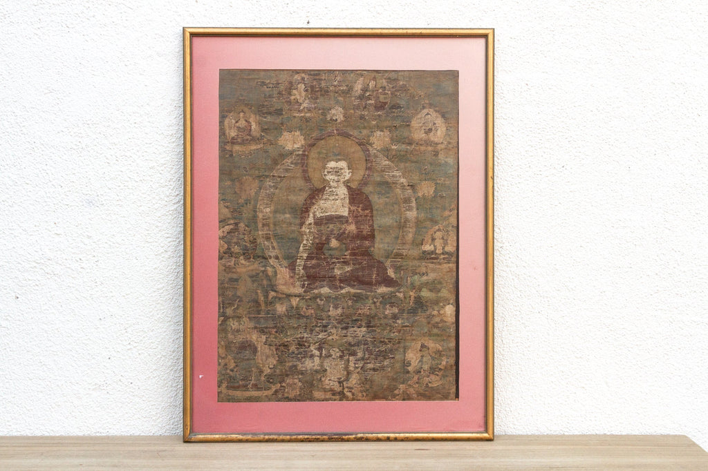 Antique Tibetan ThangKa of Serene Buddha