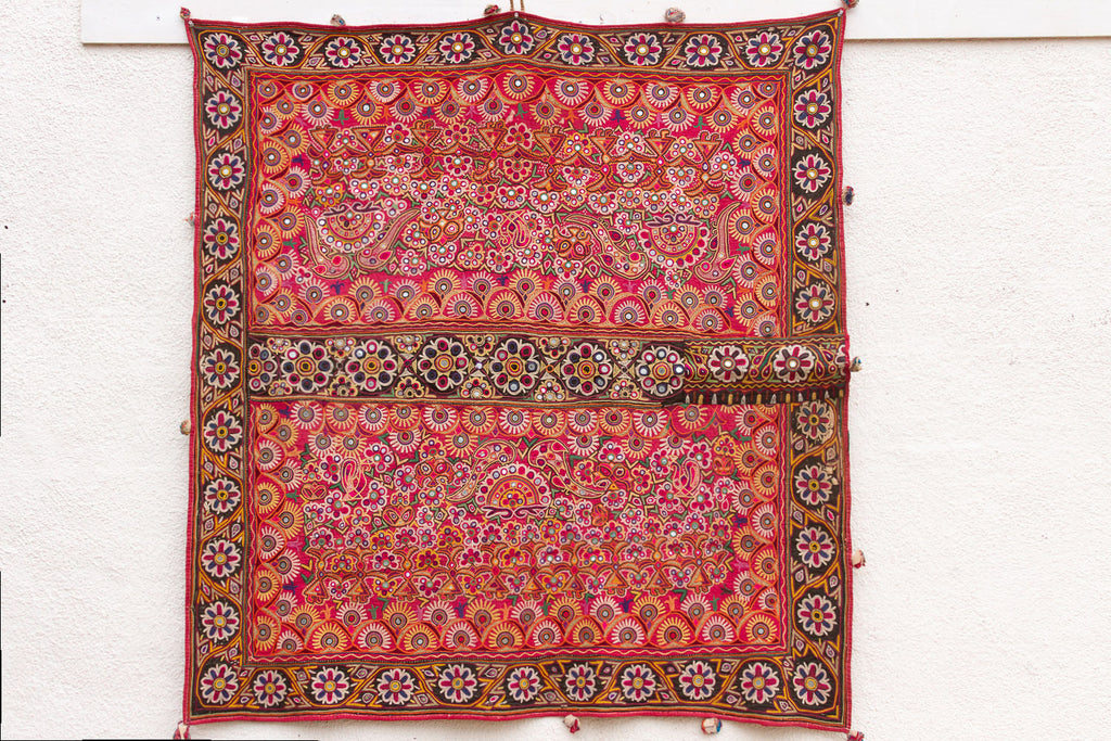 Authentic Antique Kutch Embroidered Textile