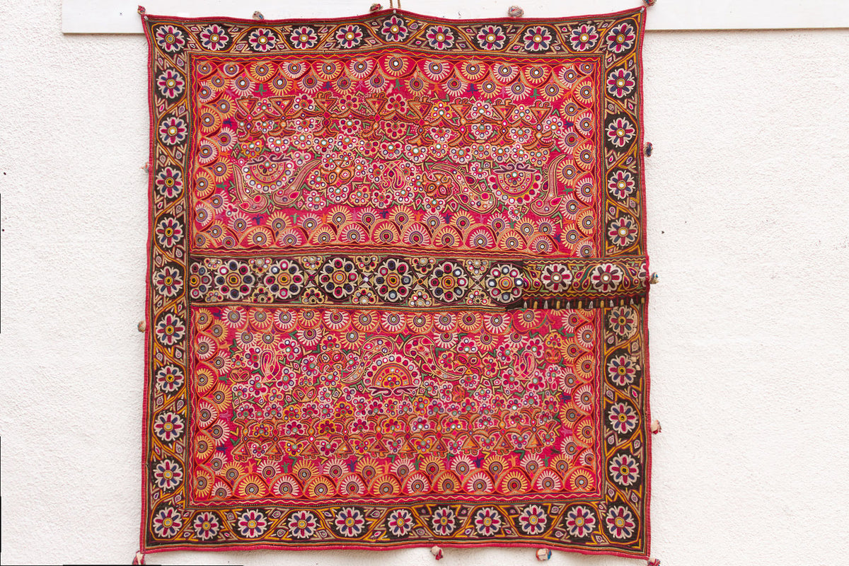 Authentic Antique Kutch Embroidered Textile