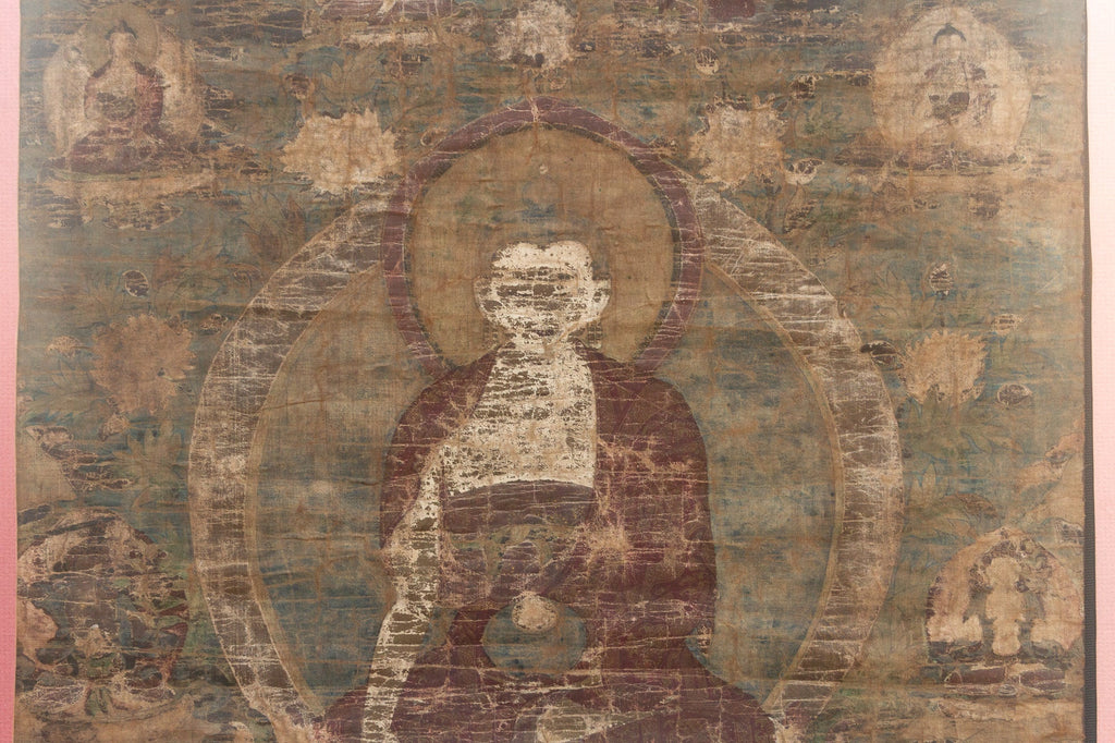 Antique Tibetan ThangKa of Serene Buddha