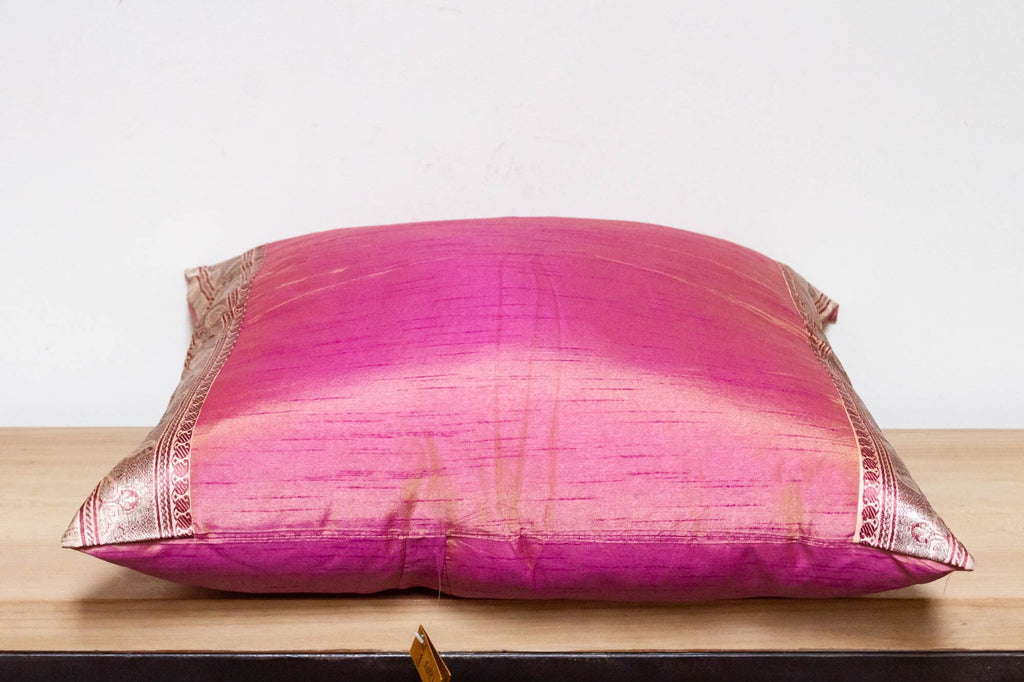Mauve Taupe Festive Silk Euro Pillow Cover