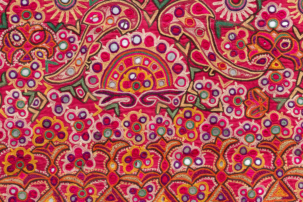 Authentic Antique Kutch Embroidered Textile