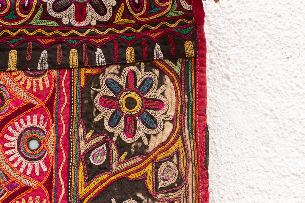 Authentic Antique Kutch Embroidered Textile