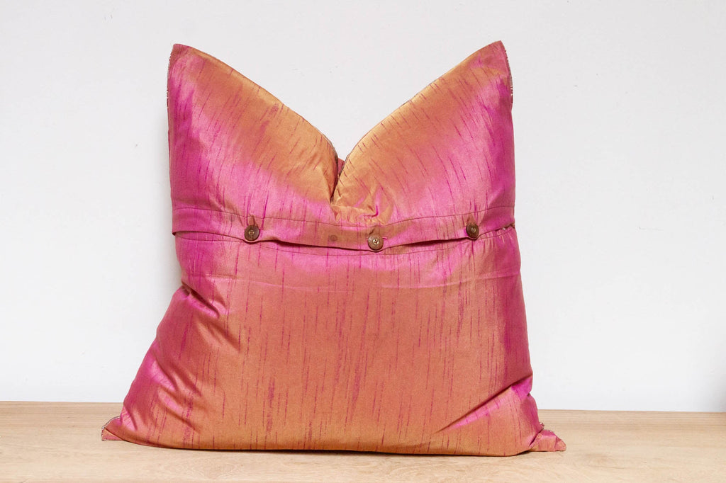 Mauve Taupe Festive Silk Euro Pillow Cover