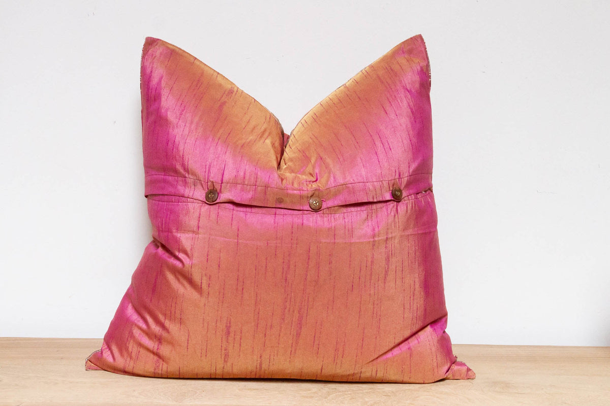 Mauve Taupe Festive Silk Euro Pillow Cover