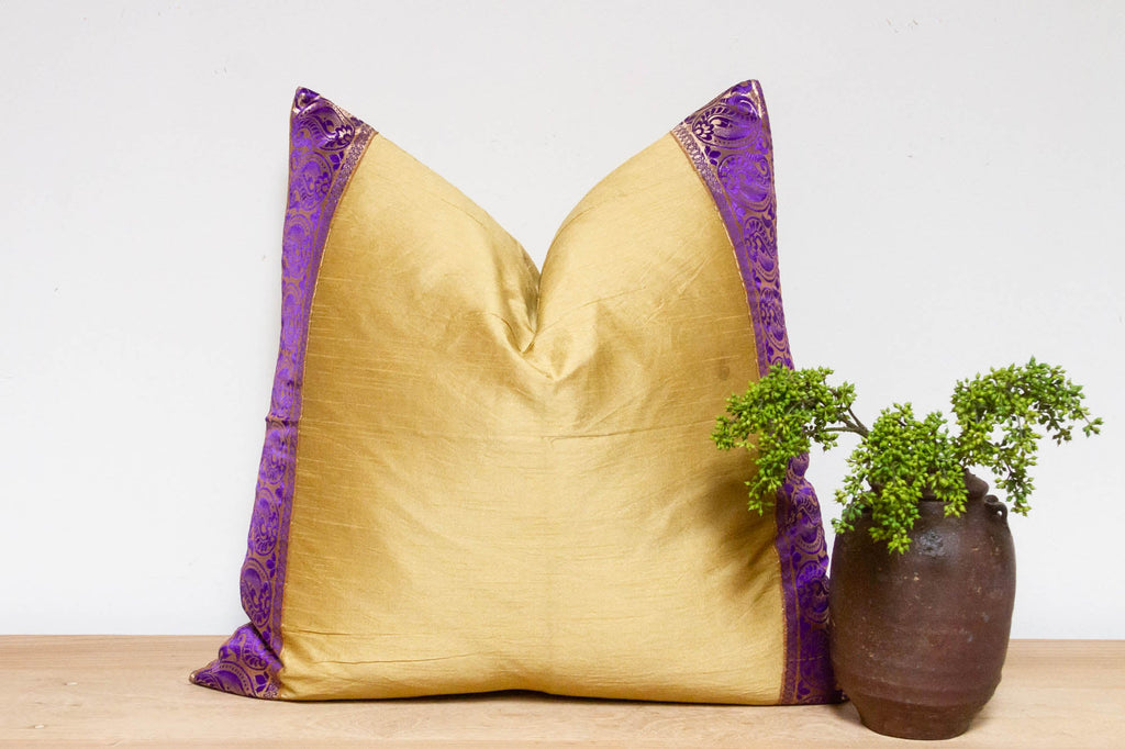 Surya Gold Festive Silk Euro Pillow Cover