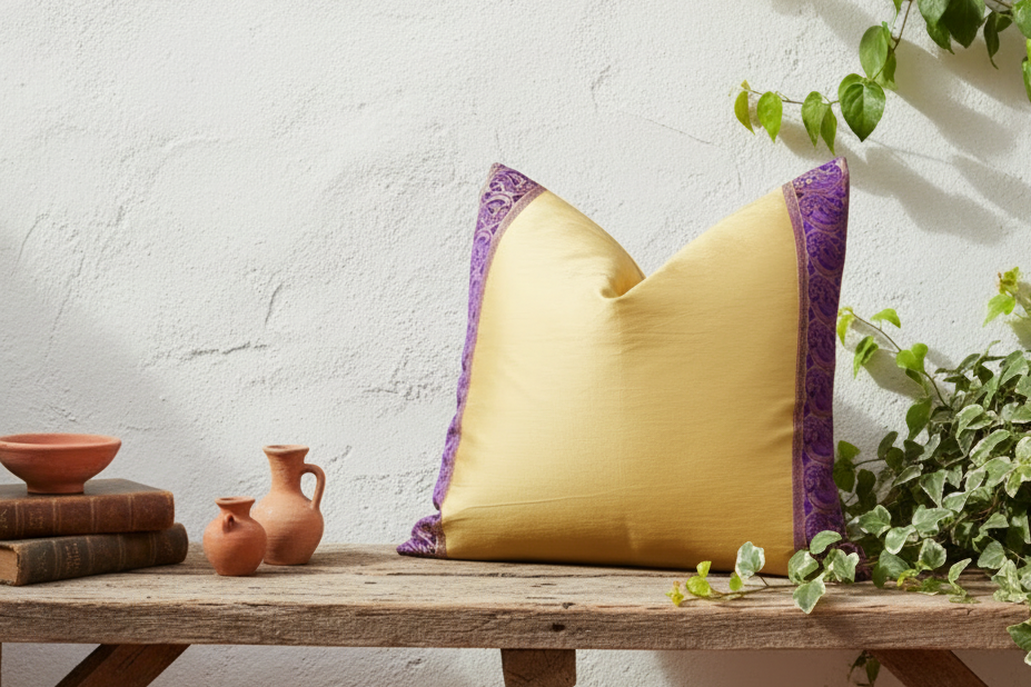 Surya Gold Festive Silk Euro Pillow Cover