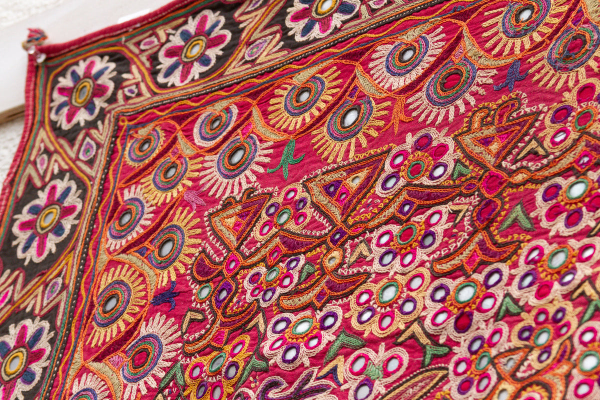 Authentic Antique Kutch Embroidered Textile