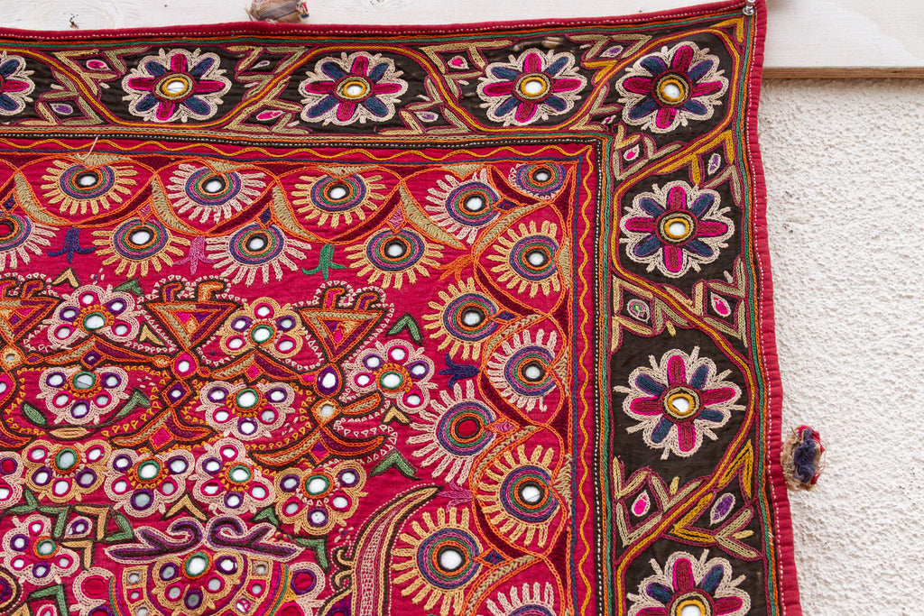 Authentic Antique Kutch Embroidered Textile