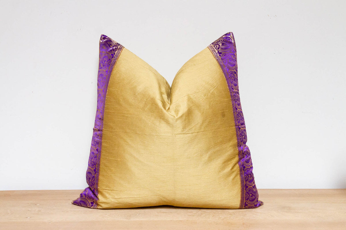 Surya Gold Festive Silk Euro Pillow Cover