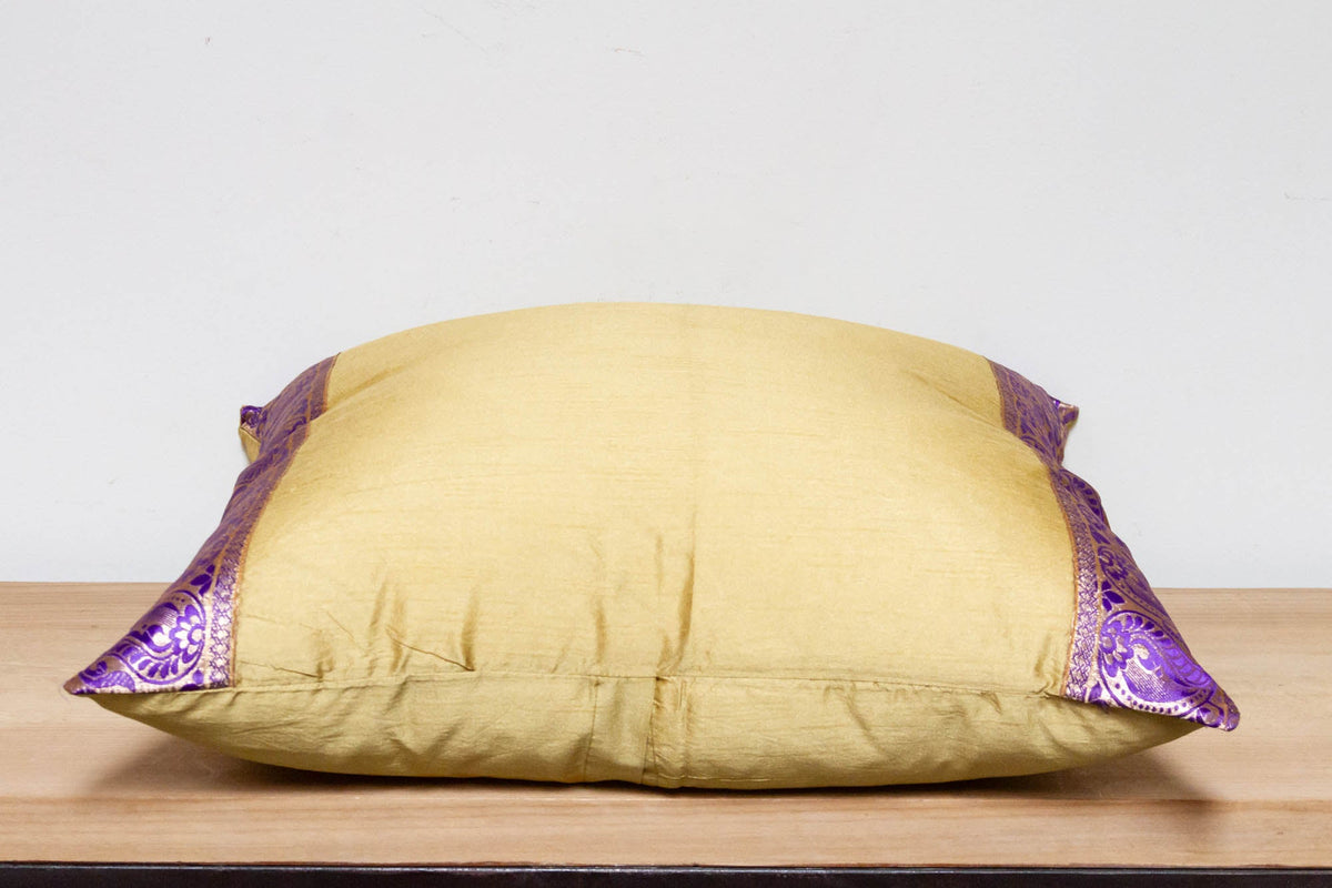 Surya Gold Festive Silk Euro Pillow Cover