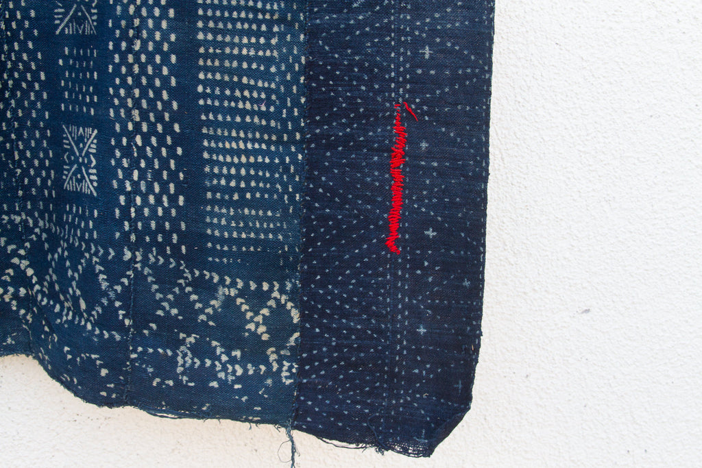 Ancestral Hearth Indigo Mud Cloth Throw