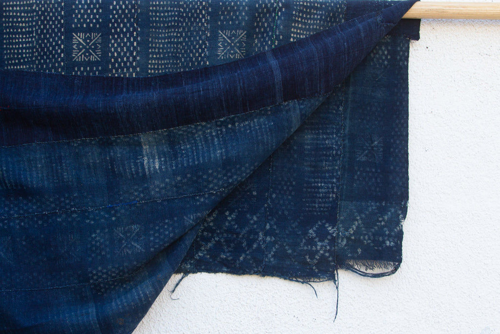 Ancestral Hearth Indigo Mud Cloth Throw