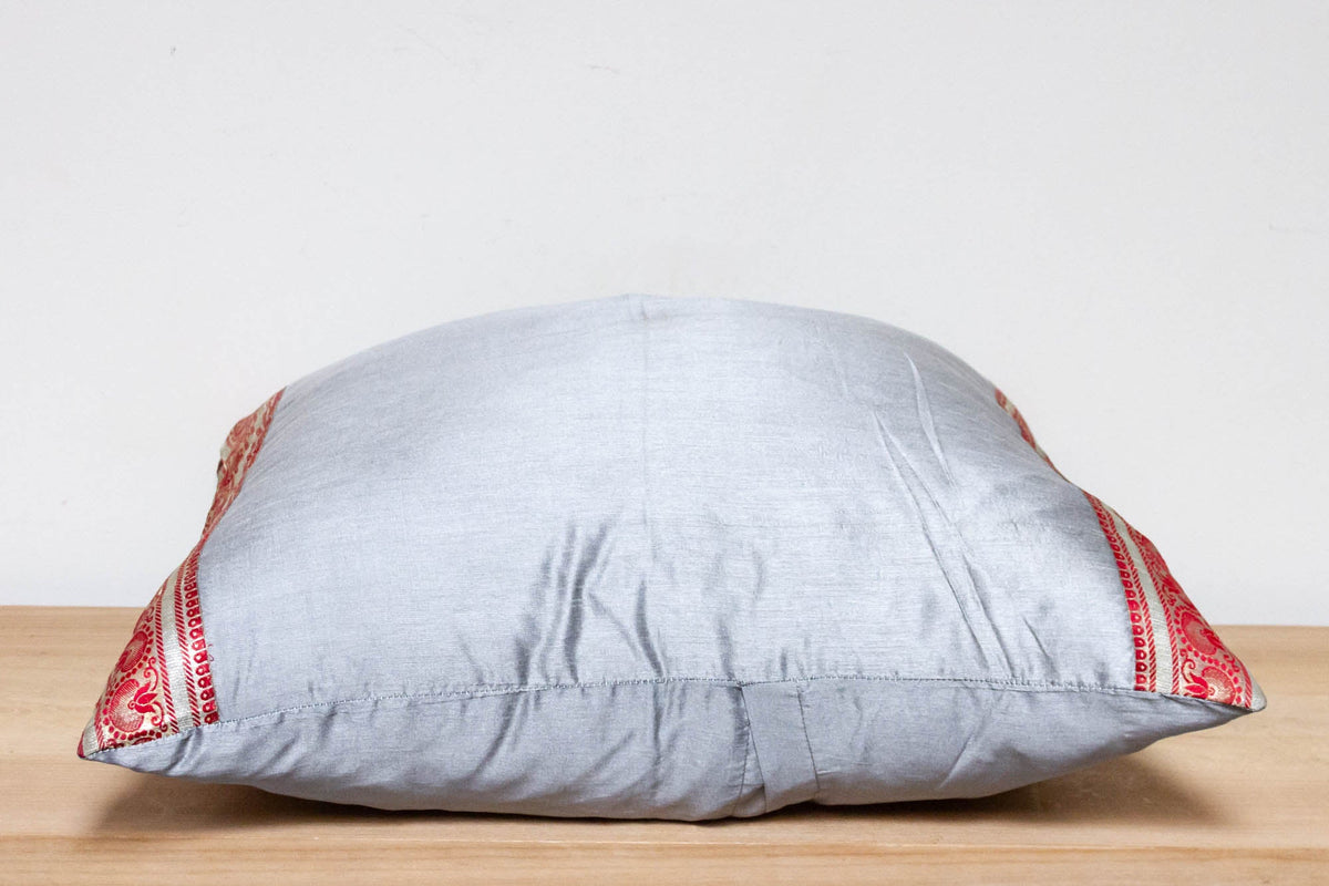 Modern Gray Festive Silk Euro Pillow Cover
