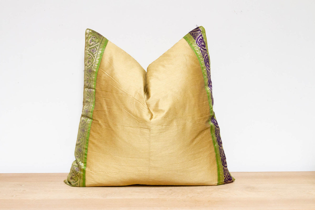 Golden Apricot Festive Silk Euro Pillow Cover