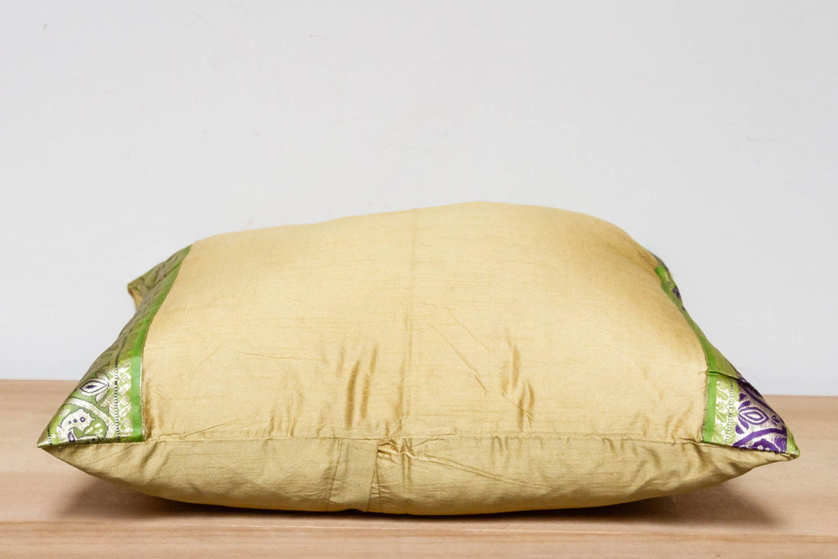 Golden Apricot Festive Silk Euro Pillow Cover