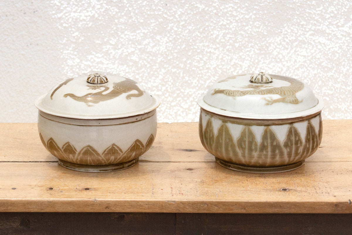Pair of Imperial Asian Porcelain Lidded jars