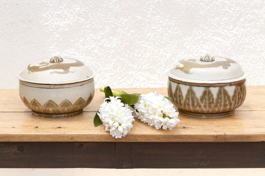 Pair of Imperial Asian Porcelain Lidded jars