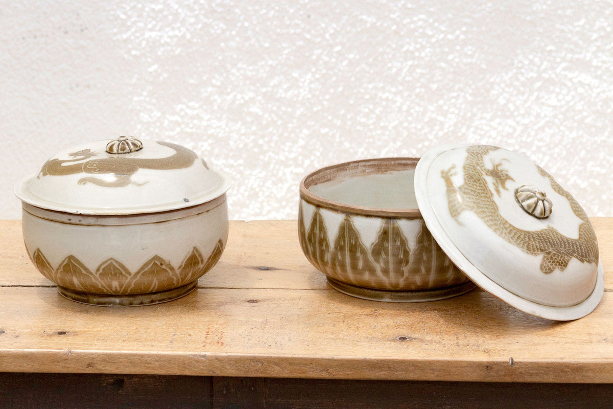 Pair of Imperial Asian Porcelain Lidded jars
