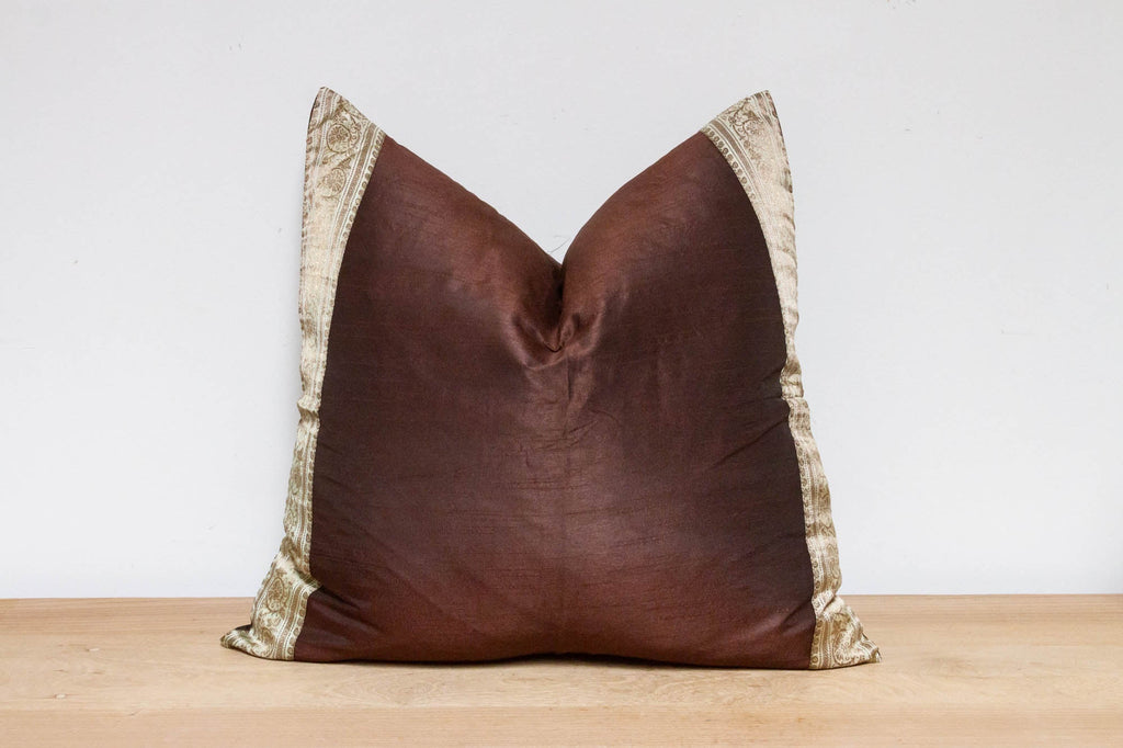 Bistre Festive Silk Euro Pillow Cover