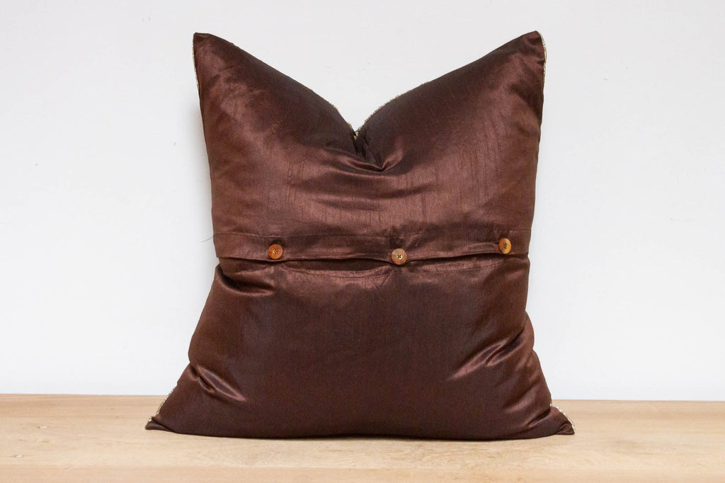 Bistre Festive Silk Euro Pillow Cover
