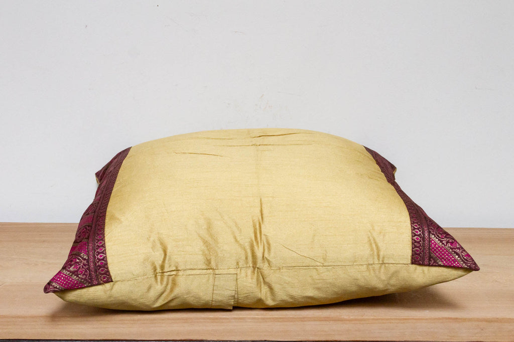 Old Gold Festive Silk Euro Pillow Cover