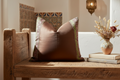 Dark Copper Festive Silk Euro Pillow Cover