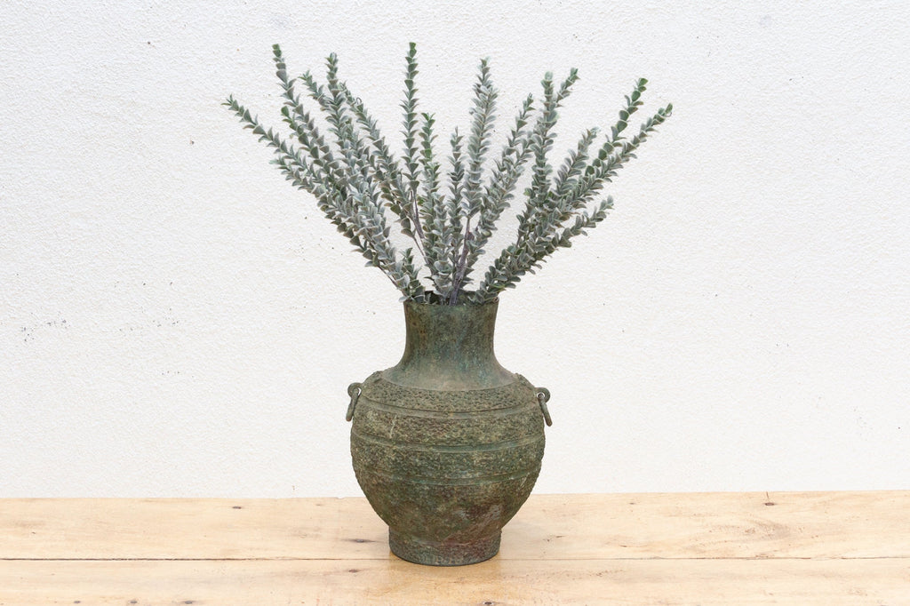 Echoes of Han Dynasty Style, Large Engraved Bronze Vase