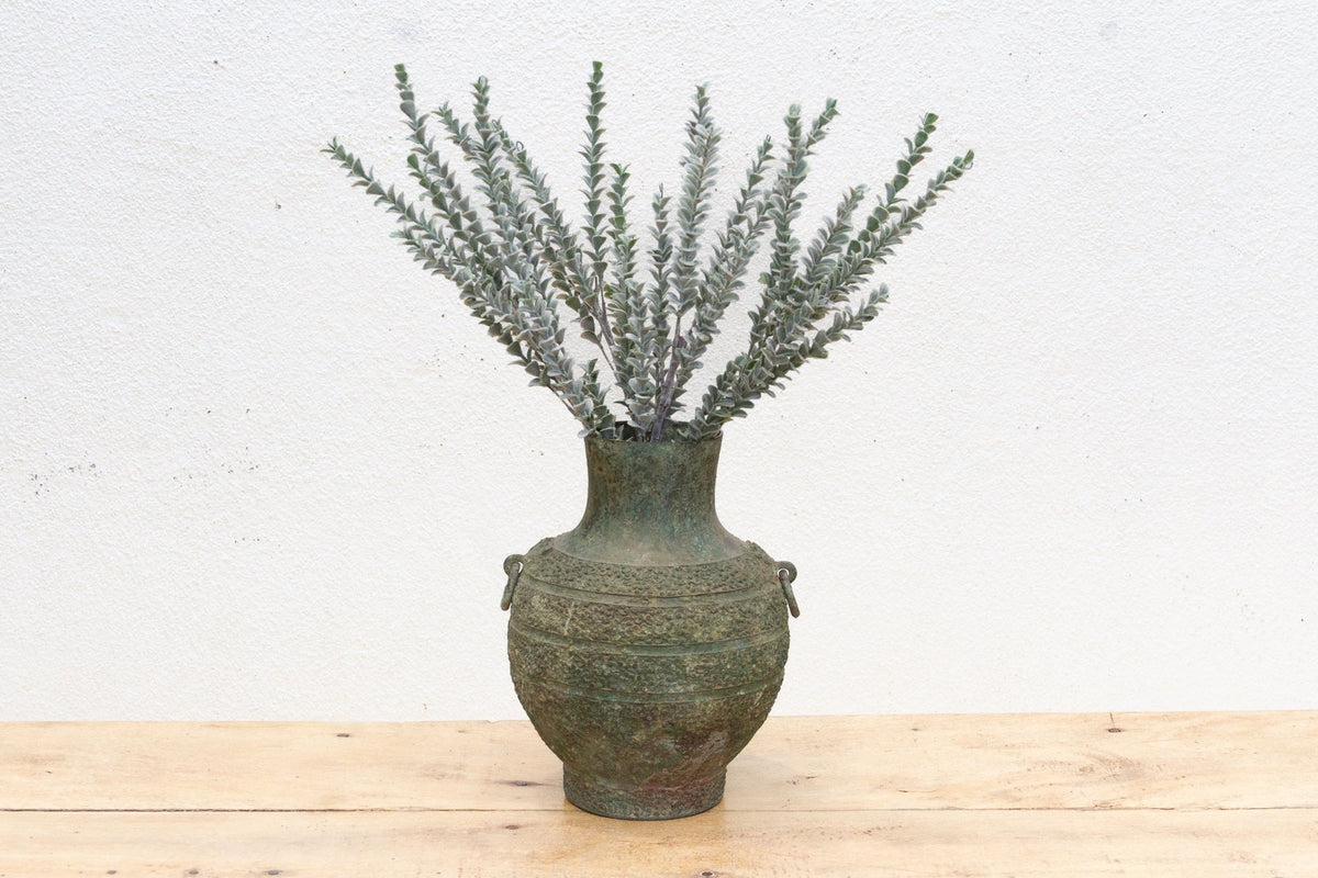 Echoes of Han Dynasty Style, Large Engraved Bronze Vase