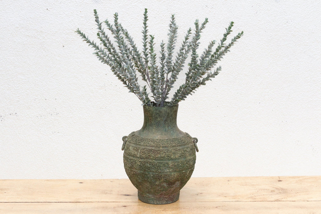 Echoes of Han Dynasty Style, Large Engraved Bronze Vase