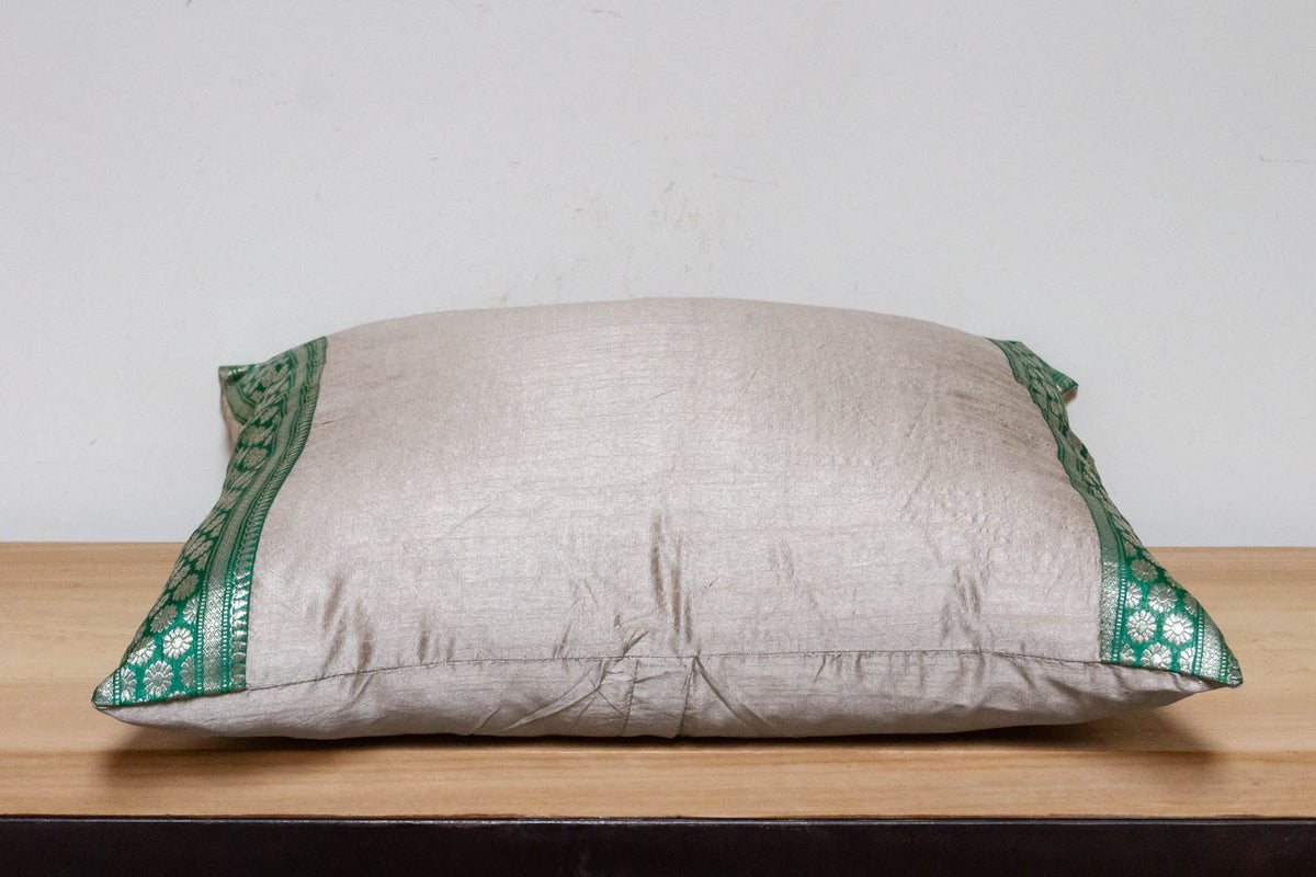Limestone Festive Silk Euro Pillow Cover