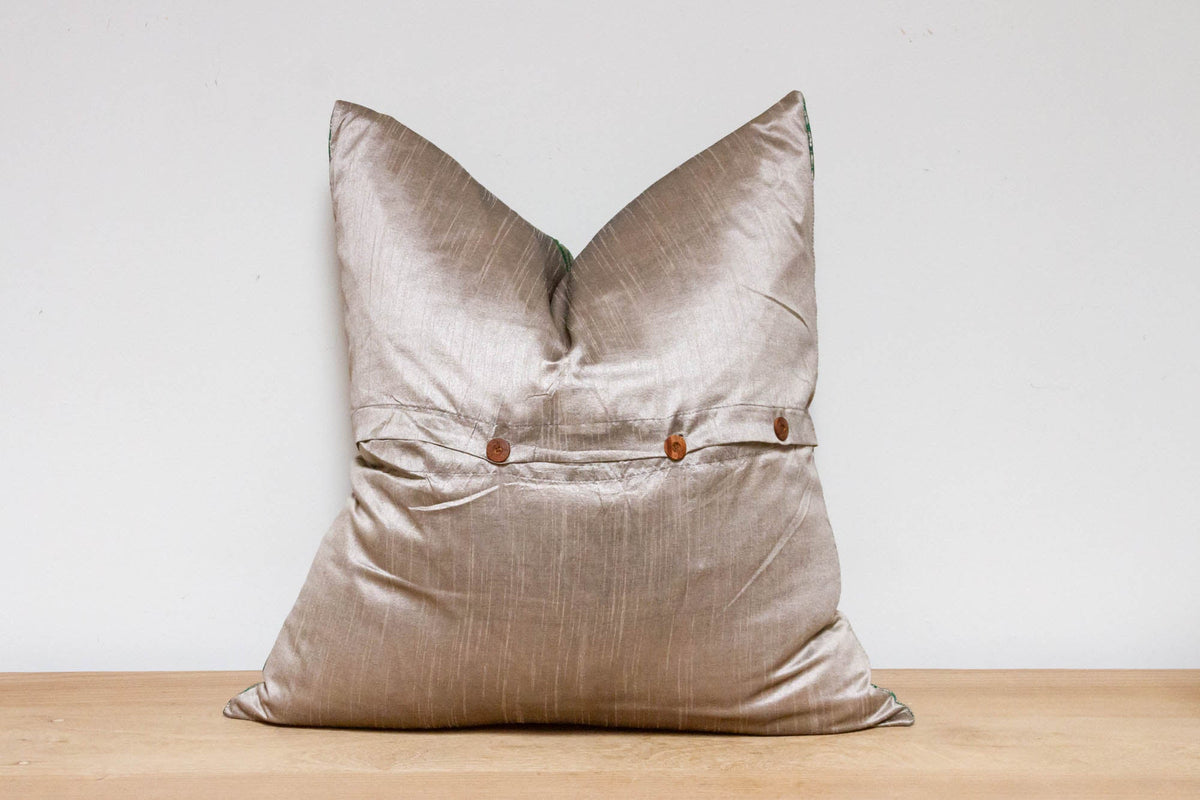 Limestone Festive Silk Euro Pillow Cover