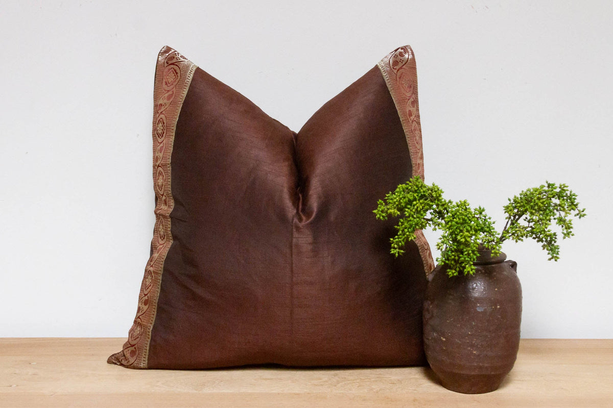 Syrah Festive Silk Euro Pillow Cover