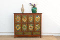 Early 19th Century Tibetan Green & Orange Painted Cabinet