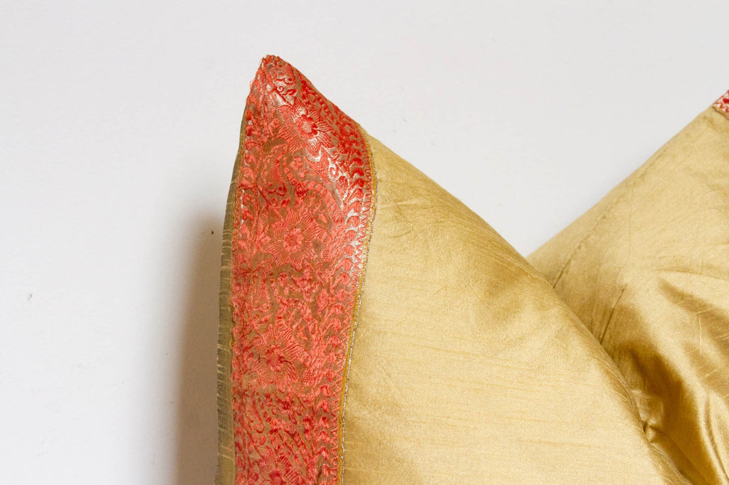 Sunset Gold Festive Silk Euro Pillow Cover