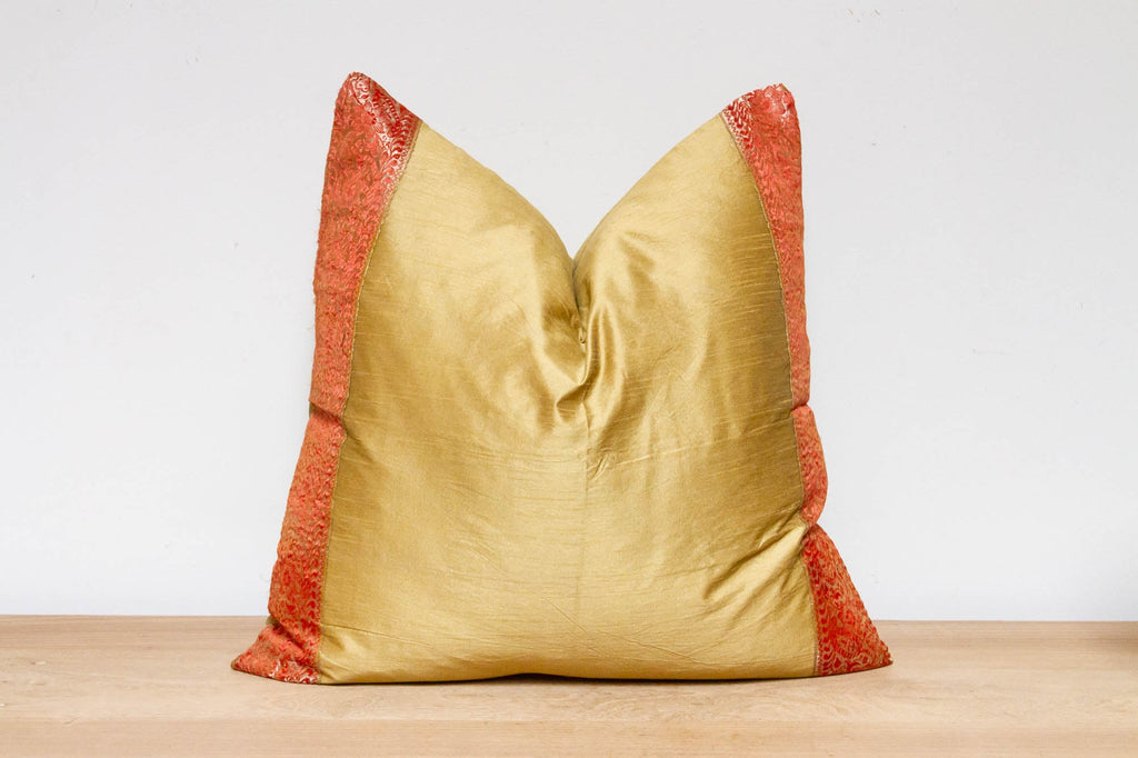 Sunset Gold Festive Silk Euro Pillow Cover