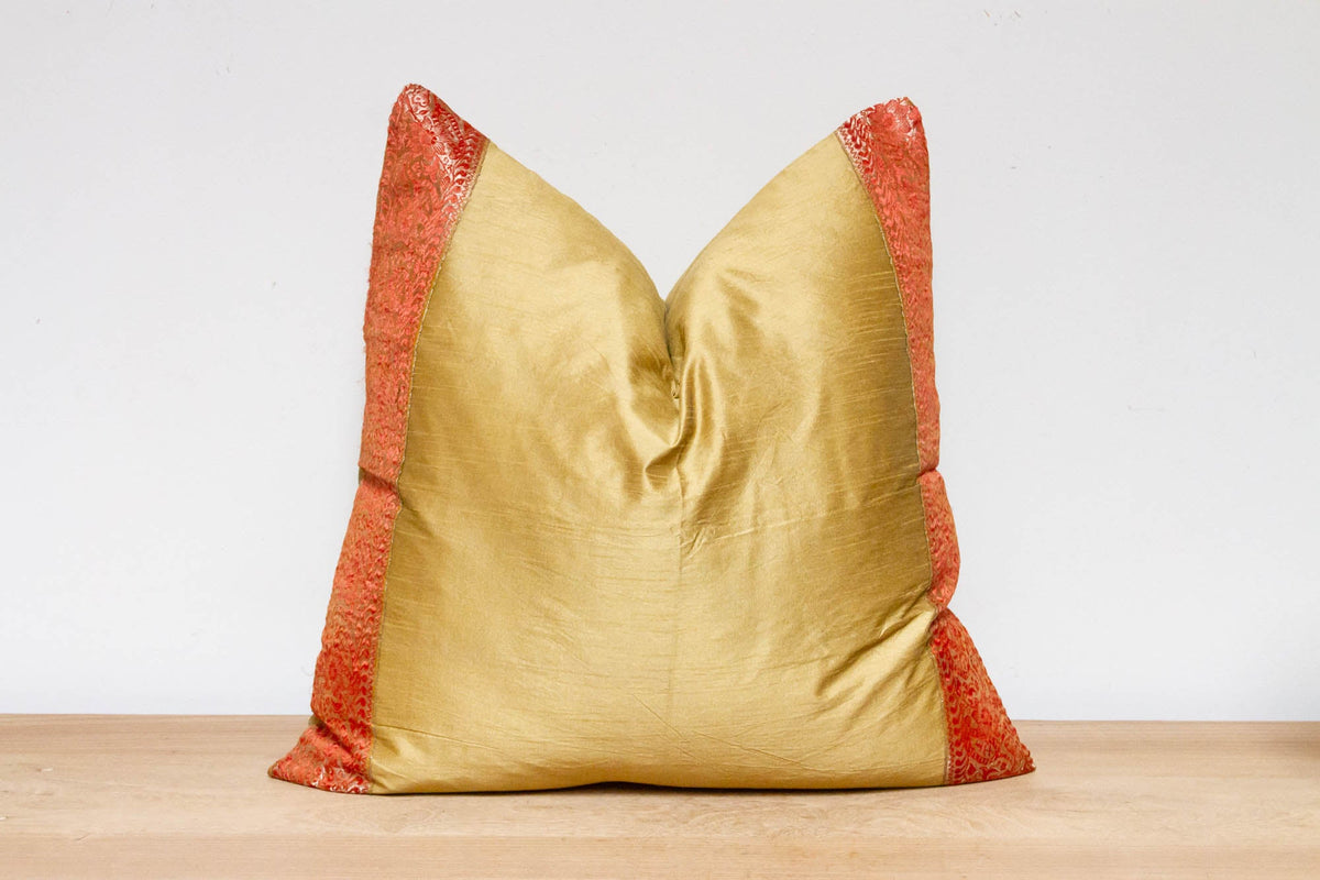 Sunset Gold Festive Silk Euro Pillow Cover