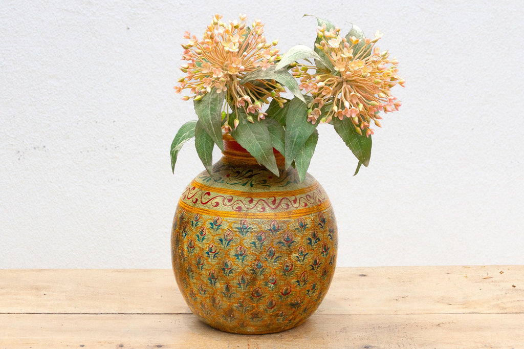 Old Mandala Bloom Painted Pot