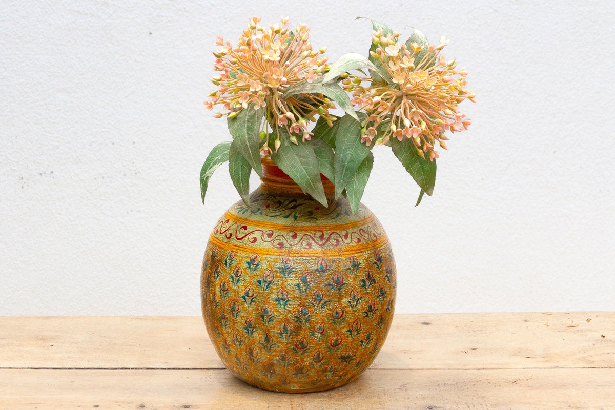 Old Mandala Bloom Painted Pot