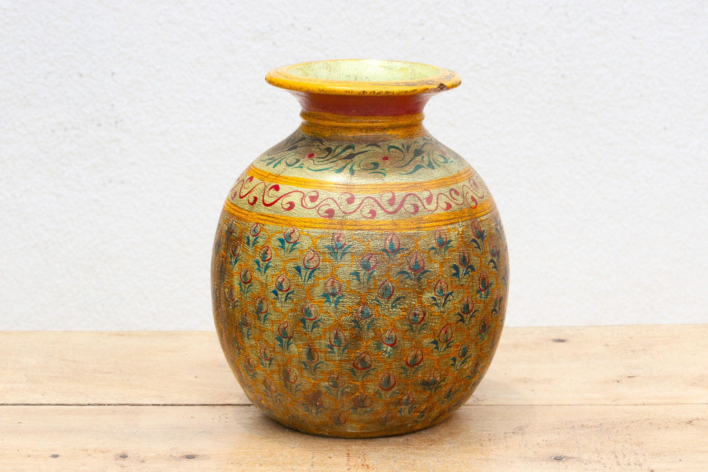 Old Mandala Bloom Painted Pot
