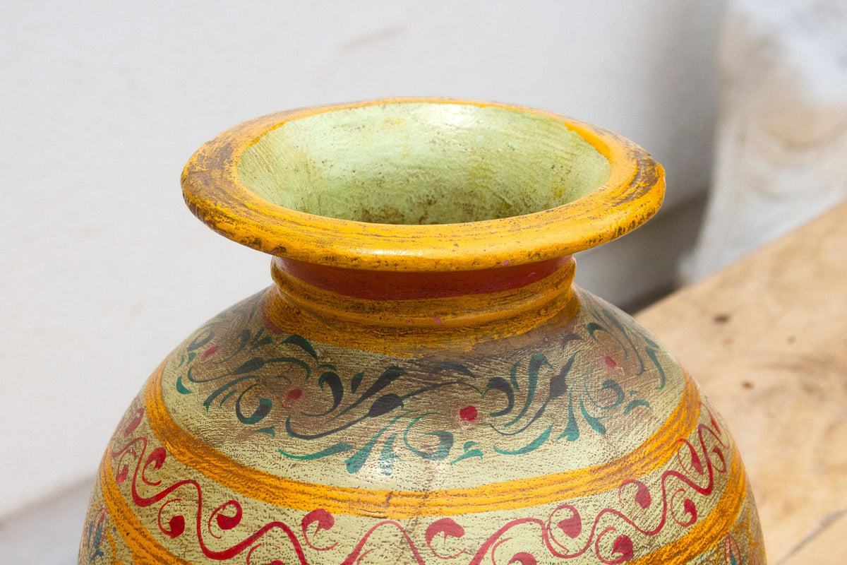 Old Mandala Bloom Painted Pot