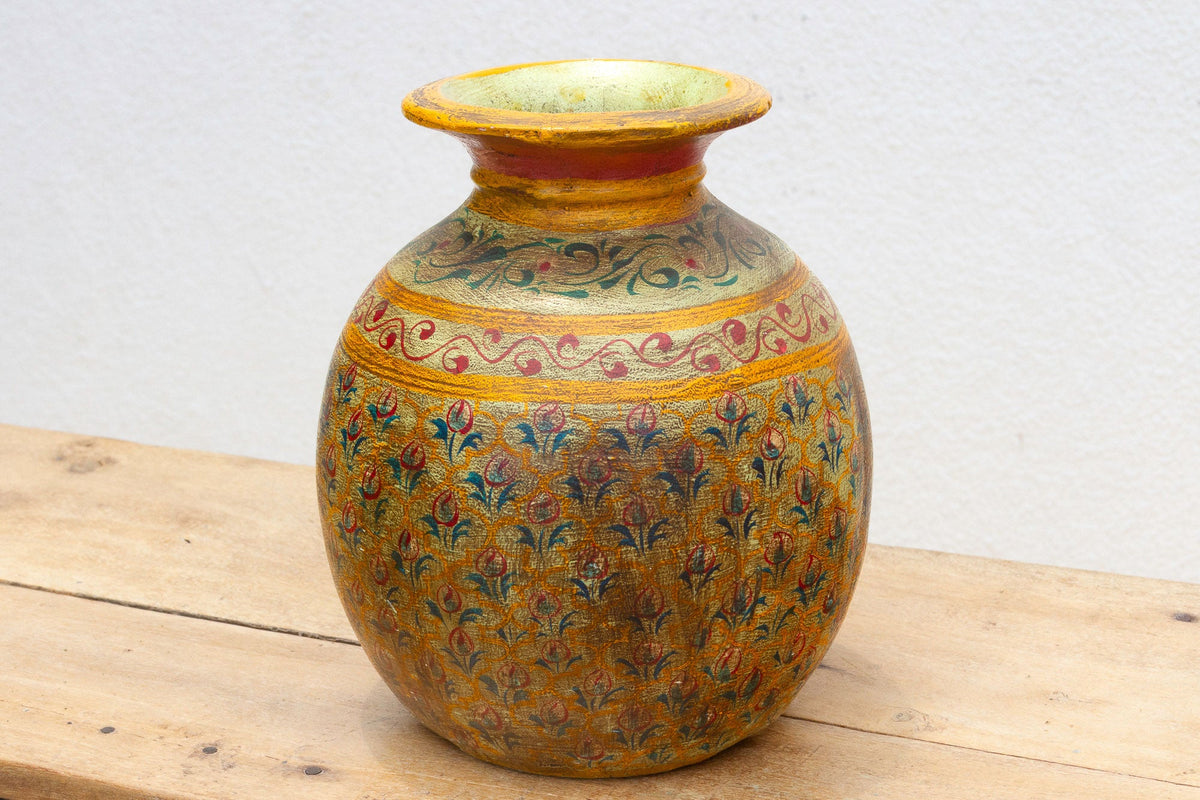 Old Mandala Bloom Painted Pot