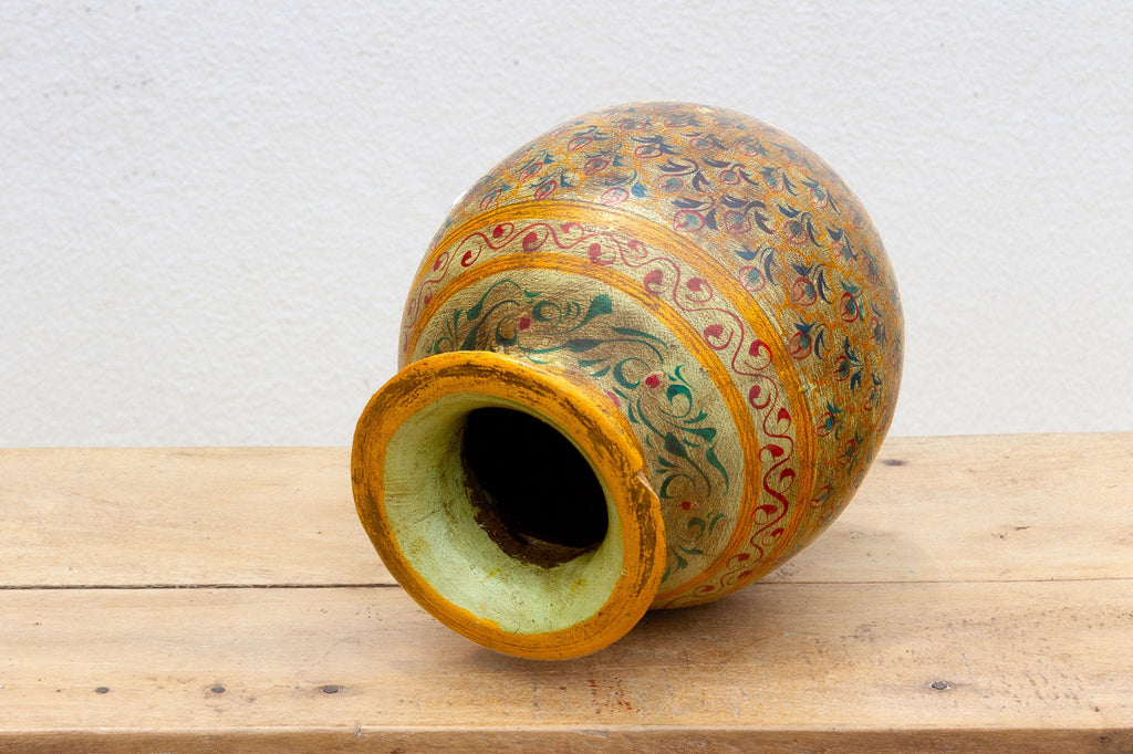 Old Mandala Bloom Painted Pot