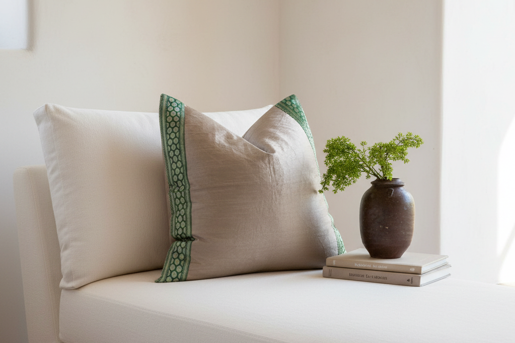 Soulful Gray Festive Silk Euro Pillow Cover