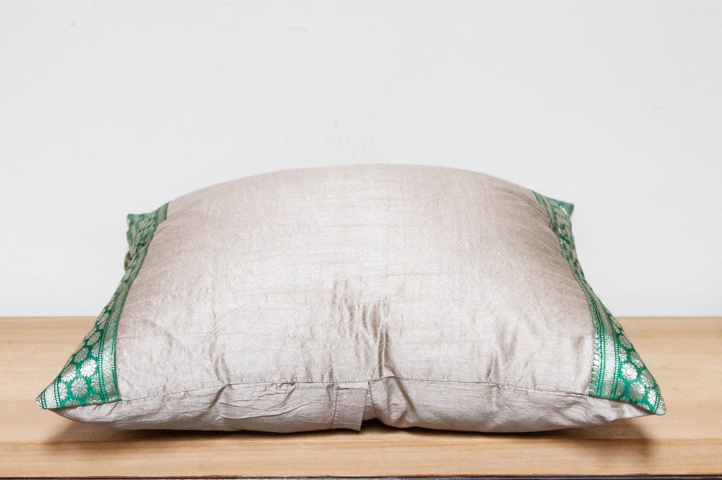 Soulful Gray Festive Silk Euro Pillow Cover