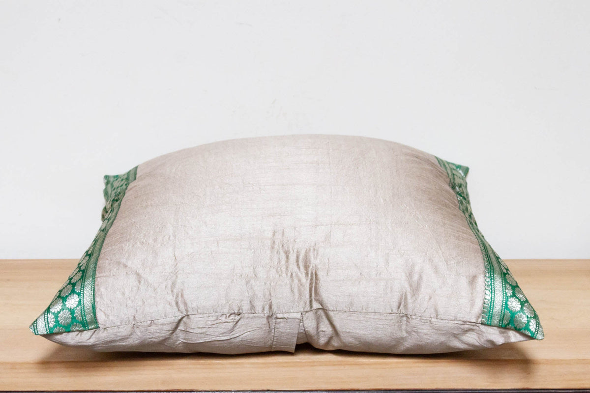 Soulful Gray Festive Silk Euro Pillow Cover