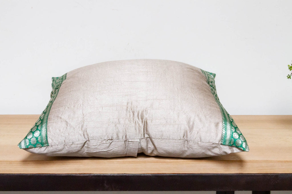 Soulful Gray Festive Silk Euro Pillow Cover
