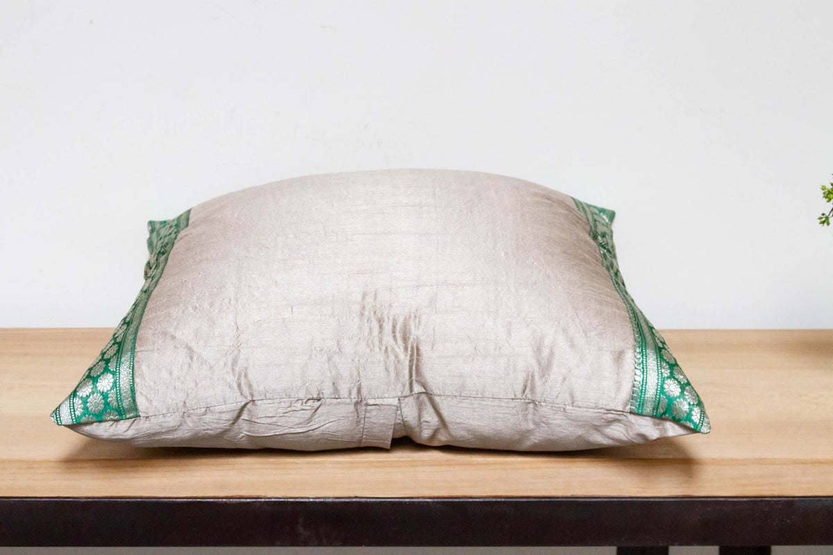 Soulful Gray Festive Silk Euro Pillow Cover