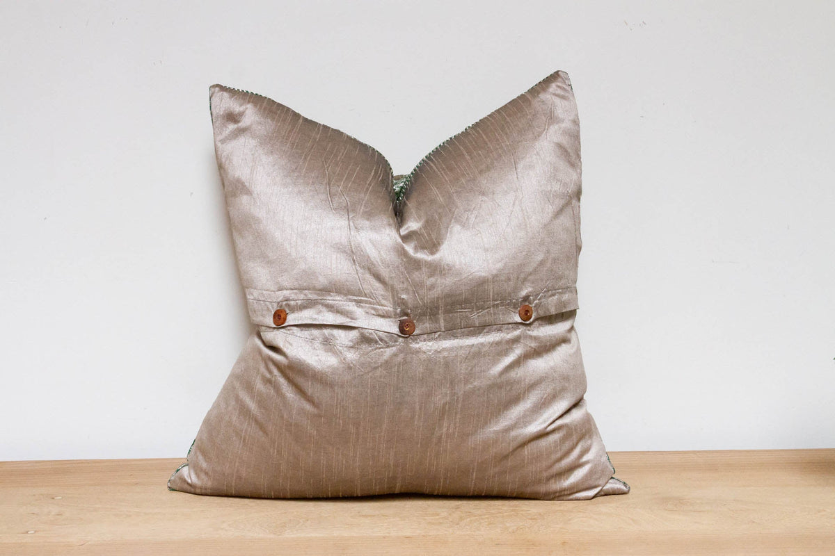 Soulful Gray Festive Silk Euro Pillow Cover